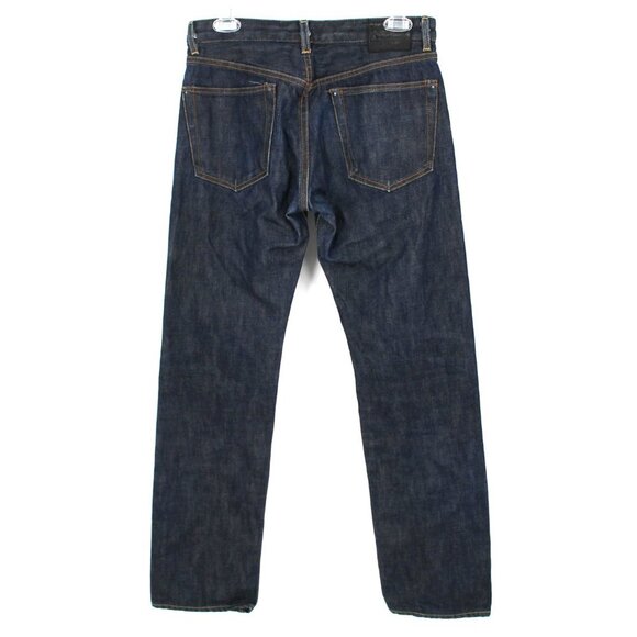 R13 Classic Slim Jeans Blue Raw Dark Wash Cotton Denim Button Fly 31 S/M Italy - Picture 4 of 8